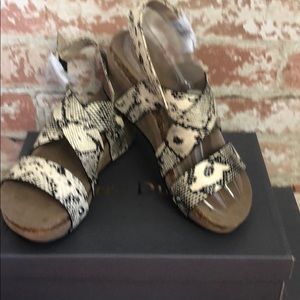 Snakeprint wedge sandals